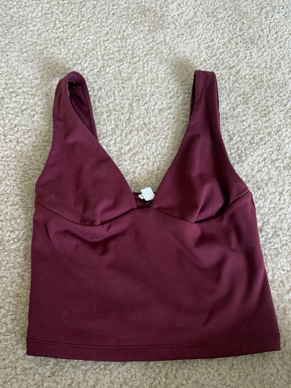 Garage Burgundy V-Neck Crop Top